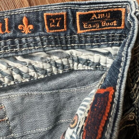 Mid Rise Rock Revival Jeans Amy Easy Boot Size 27 Style E8129E45R Sequin Studded - Picture 16 of 16